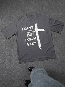 Camiseta con Estampado "But I Know A Guy", Camisetas para Hombre, Camiseta Casual de Manga Corta para Verano, 100% Algodón Grueso - Gris - Ver 2