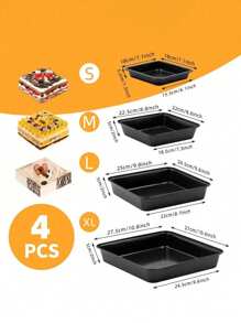 Ensemble de plaques de cuisson en acier au carbone texture noire et dorée | 3 tailles disponibles S/M/L (18-25cm/7.1 pièce-9.8") | Anti-adhésif, résistant à la chaleur, facile à nettoyer, revêtement anti-adhésif | Ustensiles de cuisson pour le four à la maison | Biscuits, pizza, barbecue, multifonction