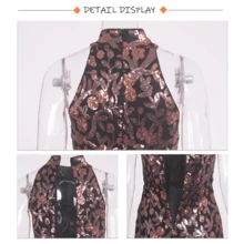 TOUCHGTINDAS  Elegant Flowers Sleeveless O Neck Evening Prom Dress Bodycon Sequin Mermaid Long Lining Party Gown Floor Length Dresses