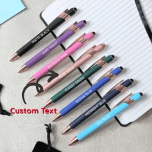 Personalised Engraved Pen Multicolor With Stylus & Pouch, Personalized Rose Gold Pens,New Job Gift For Him Her, Encouragement Gift For Uni Students, You Can Do It Gifts,Thank You Gifts For Teachers, Colleague Gift Pen For Her, Student School Leavers Presents,Personalised Gift Pens For Women, Teacher Gifts, Fancy Custom Pen - Rose Gold Pen - View 2