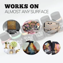 12-Color Metallic Acrylic Paint Set With 2 Brushes 20ml Tubes, Vibrant Pigments For Multi-Surface Use,For School Supplies,Back To School