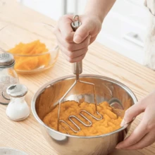 1pc Stainless Steel Wave Potato Masher - Ideal For Kitchen Vegetable And Fruit Puree, Kitchen Essentials | Modern Kitchen Tool | Durable Kitchenware