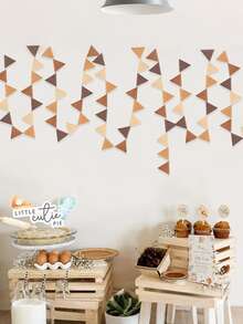 1/2/5件装棕色派对装饰棕色毛毡悬挂三角迷你套装横幅生日派对婴儿派对、婴儿主题派对