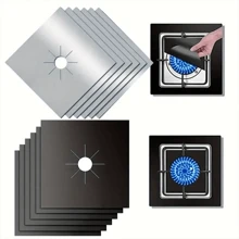 6pcs Reusable Gas Stove Burner Covers, 0.12mm Thick, Non-Stick, Easy To Clean Kitchen Cooking Pad Household Supplies