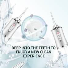 1pc Multi-Color (Green/White/Pink/Black) Cordless Portable 800ml Water Tank Water Flosser, Water Dental Cleaner With 4 Interchangeable Nozzles For Teeth Cleaning, USB Rechargeable, 3 Cleaning Modes, Strong Water Pressure, Large Water Tank, One-Button Start, IPX7 Waterproof, Automatic Handheld Oral Irrigator, Teeth Cleaner, Comprehensive Cleaning, Protect Family Dental Health, Perfect Gift For Father's Day, Christmas, Birthday, Valentine's Day And New Year