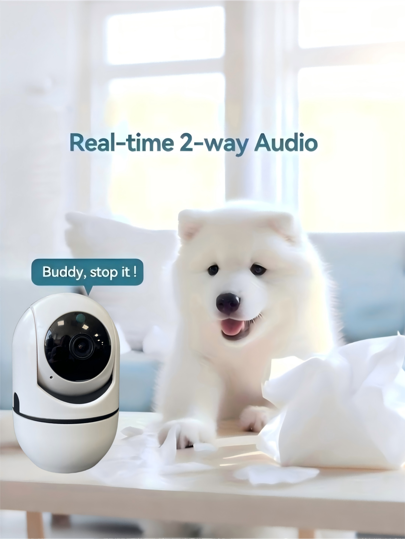 Closeli 1pc 1080P+355° Panoramic Rotating Wireless Security Camera Home, Indoor/Outdoor IP 2.4G WiFi, HD Night Vision, Remote Monitoring, Multi Sharing, Two Way Audio, Playback, Motion Detection Tracking, Pet/Baby Monitor view 3