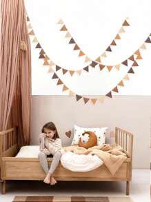 1/2/5件装棕色派对装饰棕色毛毡悬挂三角迷你套装横幅生日派对婴儿派对、婴儿主题派对