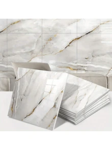 11/22/30 Pieces Of Marble Texture Self-Adhesive Waterproof Wall Tiles, PVC Peeling And Wallpaper And Aluminum Foil Backing, Used For Wall Covering And Thermal Insulation, Easy To Install And Disassemble, Matching Texture Wall Decoration Wall Paper Wall Stickers Room Decor Kitchen Bedroom Living Room Decor