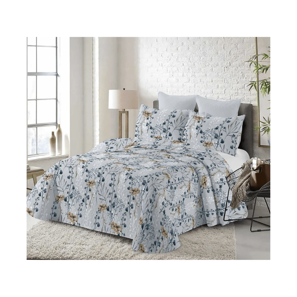 Printed Summer Quilt. Unisex Printed Quilt For Men And Women. Includes Pillowcase For Beds 90cm, 105cm, 135cm, And 150cm. - Màu xanh lam - Xem 1