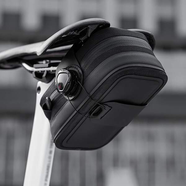 Bolsa trasera para sillín de bicicleta con cierre giratorio y hebilla - Bolsa de almacenamiento de herramientas para equipo de ciclismo