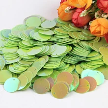 15 mm okrągłe cekiny 20 g, około 210 szt. Luźne cekiny z otworem bocznym 1,5 cm AB, mieszane kolory, używane do wyrobu biżuterii, szycia, majsterkowania, rzemiosła odzieżowego, dekoracji sukni ślubnych, materiałów robionych ręcznie.