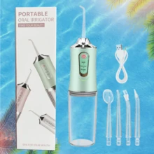 1pc Multi-Color (Green/White/Pink/Black) Cordless Portable 800ml Water Tank Water Flosser, Water Dental Cleaner With 4 Interchangeable Nozzles For Teeth Cleaning, USB Rechargeable, 3 Cleaning Modes, Strong Water Pressure, Large Water Tank, One-Button Start, IPX7 Waterproof, Automatic Handheld Oral Irrigator, Teeth Cleaner, Comprehensive Cleaning, Protect Family Dental Health, Perfect Gift For Father's Day, Christmas, Birthday, Valentine's Day And New Year