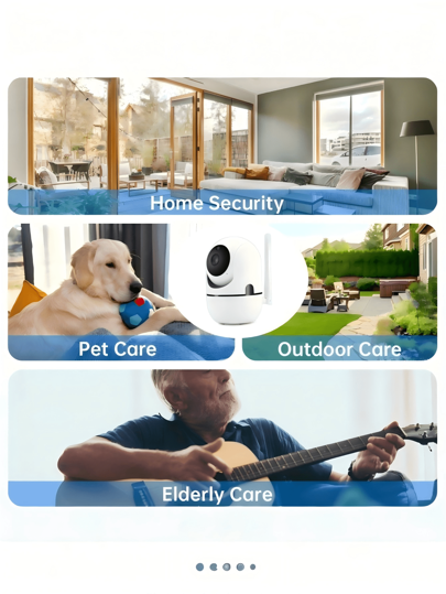 Closeli 1pc 1080P+355° Panoramic Rotating Wireless Security Camera Home, Indoor/Outdoor IP 2.4G WiFi, HD Night Vision, Remote Monitoring, Multi Sharing, Two Way Audio, Playback, Motion Detection Tracking, Pet/Baby Monitor view 6