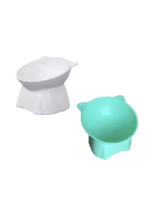1/2 pièces Bol pour chat, Plateau incliné à 15 degrés anti-vomissement, Base stable, Difficile à renverser, Station d'alimentation ou d'abreuvement pour animaux de compagnie, Accessoires pour chat, Bol à nourriture pour chat, Set de bols pour chat, Convient aux chats et chiens d'intérieur, Peut être nettoyé au lave-vaisselle