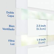 1 Pieza Persiana Enrollable Doble Capa Tipo Cebra 120x200cm Cortinas Blackout Ajuste de Luz para sala de Estar Dormitorio Cocina Baño Decoración otoño Hogar Decoración de Cuarto Navidad - Verde - Ver 6