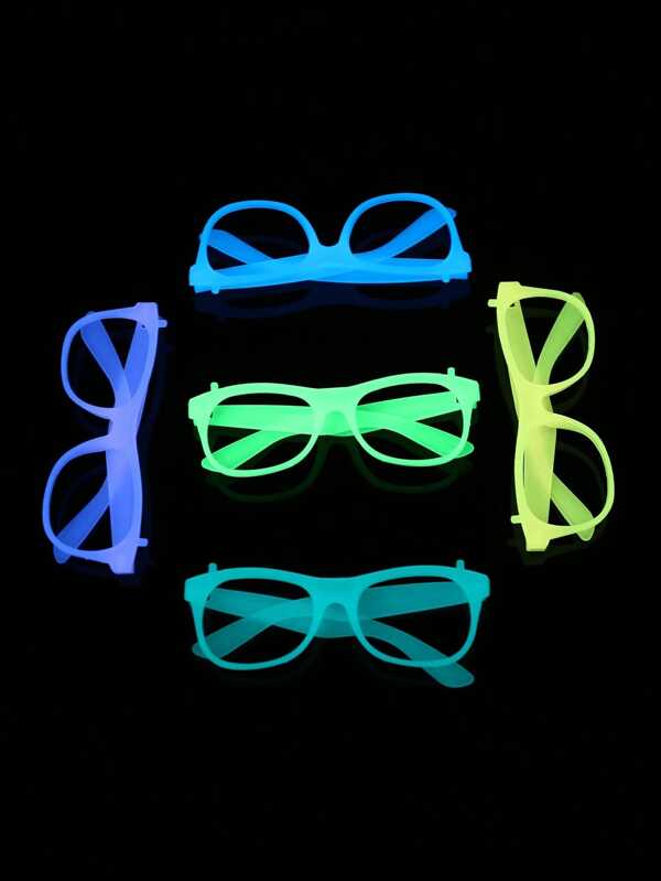 10pcs Glow In The Dark Changing Color Glasses, Fluorescent Party Decor, Photo Props, Neon Glow Frames