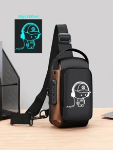 带密码锁的夜光音乐人牛津布纹理男士斜挎胸包 - 时尚摩托车斜挎包,带手机袋,拉链开合,适合通勤,摩托车包 - 防盗斜挎胸包,适合商务、休闲、运动、旅行,带可调节肩带的单肩包,多口袋腰包,适合郊游、婚礼、复活节,是送给父亲、丈夫、男朋友和老师的完美礼物。 - 彩色 - 查看 20