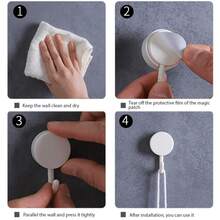 10个装自粘式墙壁挂钩钥匙收纳架衣帽袋浴室门厨房毛巾挂钩家居墙壁收纳配件