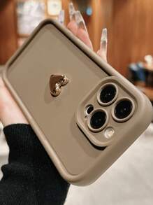 1 pieza Estuche de teléfono elegante y protector de cobertura completa con diseño de corazón brillante - Adecuado para iPhone 16/15/14/13/12/11/X, estuche protector de teléfono cómodo