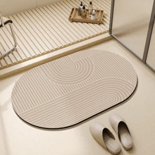 1/3 Pcs Bathroom Set, Silicone Anti-Slip Mats, Minimalist Linear Design, U-Shaped Toilet Lid Cover & Bath Mats, 2.5mm Thick Entryway Decor Bathroom Kitchen Decor Kitchen Rug