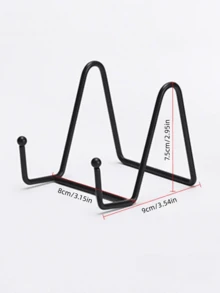 1pc/3pcs N-Shape Metal Iron Art & Craft Display Stand, Holder For Plates, Photo Frames, Medals, Foldable Photo Frame - Black - View 2