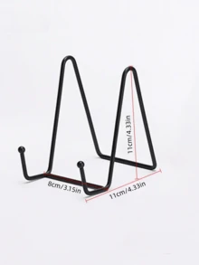 1pc/3pcs N-Shape Metal Iron Art & Craft Display Stand, Holder For Plates, Photo Frames, Medals, Foldable Photo Frame - Black - View 15
