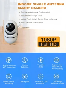 closeli 1pc 1080P+355° Panoramic Rotating Wireless Security Camera For Home, Indoor/Outdoor IP Camera With 2.4G WiFi, HD Night Vision, Remote Monitoring, Multi-User Sharing, Two-Way Audio, Remote Playback, Motion Detection Tracking, Pet/Baby Monitor