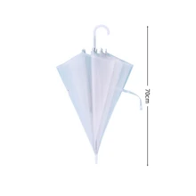 1pc Transparent Umbrella With Thick Long Handle, Simple Plastic Rain Umbrella For Sunny And Rainy Days - View 3