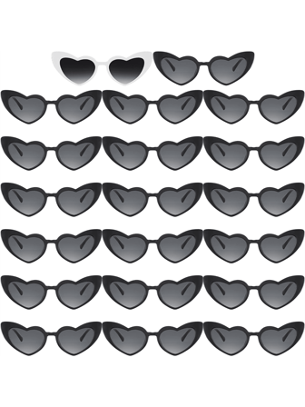 20 piezas Gafas de sol con forma de corazón estilo retro, gafas de sol individuales para mujer, apropiadas para fiesta, boda, Día de la Madre, fiesta de Halloween, accesorios