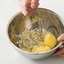 1pc Stainless Steel Wave Potato Masher - Ideal For Kitchen Vegetable And Fruit Puree, Kitchen Essentials | Modern Kitchen Tool | Durable Kitchenware - Multicolor - View 1