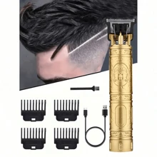 Men's Electric Hair Clipper, Wireless Personalized Hair Clipper, Hair Trimming And Styling Tool, With Four Guiding Combs And One Cleaning Brush Included,300mAh