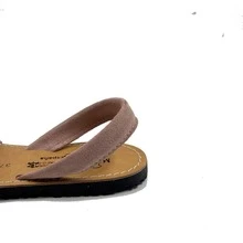 Women Flat Sandals - 粉紅色絨面革 - 查看 5
