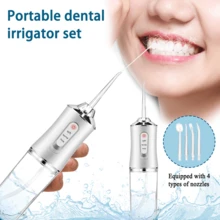 1pc Multi-Color (Green/White/Pink/Black) Cordless Portable 800ml Water Tank Water Flosser, Water Dental Cleaner With 4 Interchangeable Nozzles For Teeth Cleaning, USB Rechargeable, 3 Cleaning Modes, Strong Water Pressure, Large Water Tank, One-Button Start, IPX7 Waterproof, Automatic Handheld Oral Irrigator, Teeth Cleaner, Comprehensive Cleaning, Protect Family Dental Health, Perfect Gift For Father's Day, Christmas, Birthday, Valentine's Day And New Year