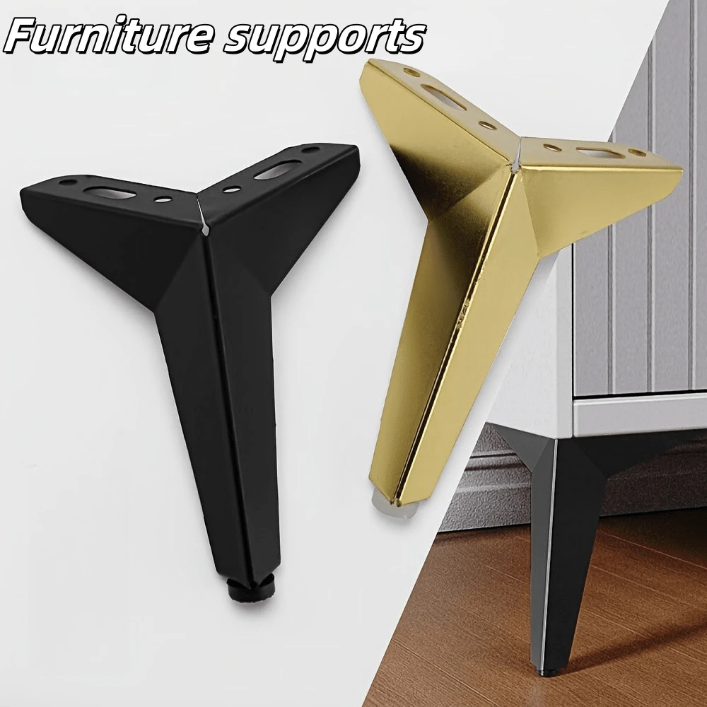 4 Confezioni di gambe per mobili in stile moderno, alte 12 cm / 4,72 pollici, adatte per l' assemblaggio fai-da-te o la sostituzione di comodini e altri mobili - in materiale metallico