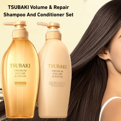 Tsubaki Premium Volume & Repair Shampoo And Conditioner Set - Japanese Hair Care, No Box
