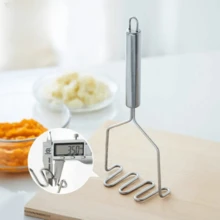 1pc Stainless Steel Wave Potato Masher - Ideal For Kitchen Vegetable And Fruit Puree, Kitchen Essentials | Modern Kitchen Tool | Durable Kitchenware - Multicolor - View 5