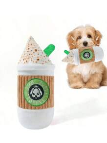 1pc Pet Dog Cup Shaped Plush Chew Doll, Durable Teething Doll