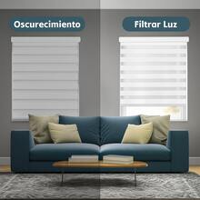 1 Pieza Persiana Enrollable Doble Capa Tipo Cebra 120x200cm Cortinas Blackout Ajuste de Luz para sala de Estar Dormitorio Cocina Baño Decoración otoño Hogar Decoración de Cuarto Navidad - Verde - Ver 3
