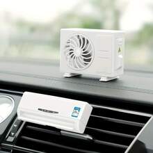 2 Packs White Car Air Conditioner Shape Incense Holder, Durable Plastic Air Vent Decoration, Solar Powered Rotating Diffuser With Incense Sticks For Car Interior Decoration