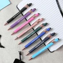 Personalised Engraved Pen Multicolor With Stylus & Pouch, Personalized Rose Gold Pens,New Job Gift For Him Her, Encouragement Gift For Uni Students, You Can Do It Gifts,Thank You Gifts For Teachers, Colleague Gift Pen For Her, Student School Leavers Presents,Personalised Gift Pens For Women, Teacher Gifts, Fancy Custom Pen - Rose Gold Pen - View 4