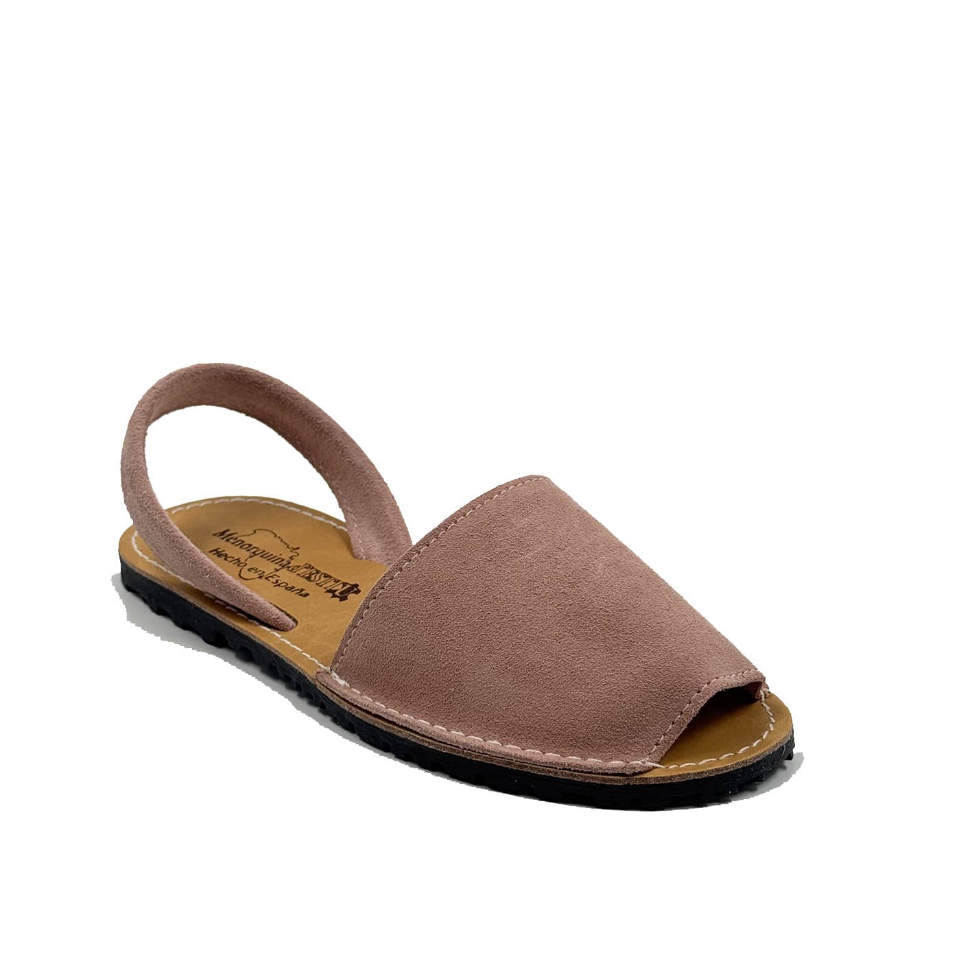 Women Flat Sandals - 粉紅色絨面革 - 查看 1