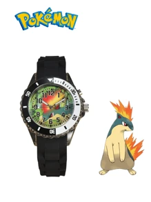 pokemon Relógio Infantil Novo Pokémon, Relógio de Pulso Cartoon, Relógio Eletrônico Pikachu, Relógio de Quartzo, Relógio Fofo e da Moda, Presente para Crianças, Relógio Estampado com Desenho de Pokémon para Estudantes. A Posição do Mostrador é Instalada Aleatoriamente.
