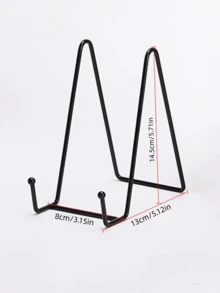 1pc/3pcs N-Shape Metal Iron Art & Craft Display Stand, Holder For Plates, Photo Frames, Medals, Foldable Photo Frame - Black - View 14