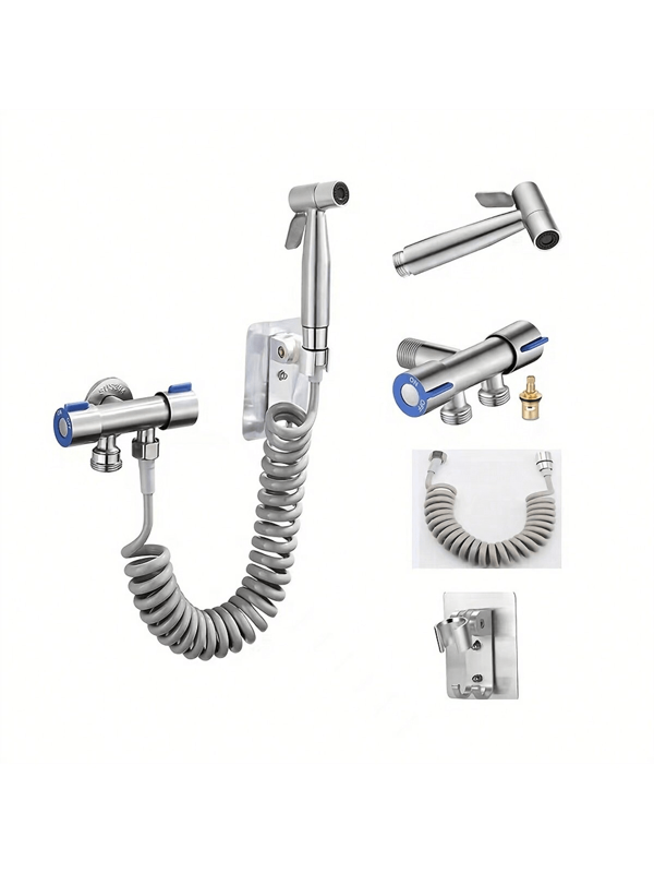 1 pièce Bidet/douchette pour animaux de compagnie en acier inoxydable, tête de douche haute pression pour le nettoyage de la salle de bain, décoration de salle de bain maison, accessoires de salle de bain d'été