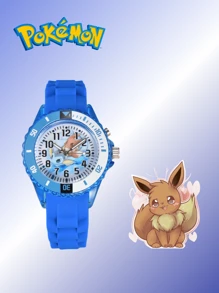 pokemon Relógio Infantil Novo Pokémon, Relógio de Pulso Cartoon, Relógio Eletrônico Pikachu, Relógio de Quartzo, Relógio Fofo e da Moda, Presente para Crianças, Relógio Estampado com Desenho de Pokémon para Estudantes. A Posição do Mostrador é Instalada Aleatoriamente.