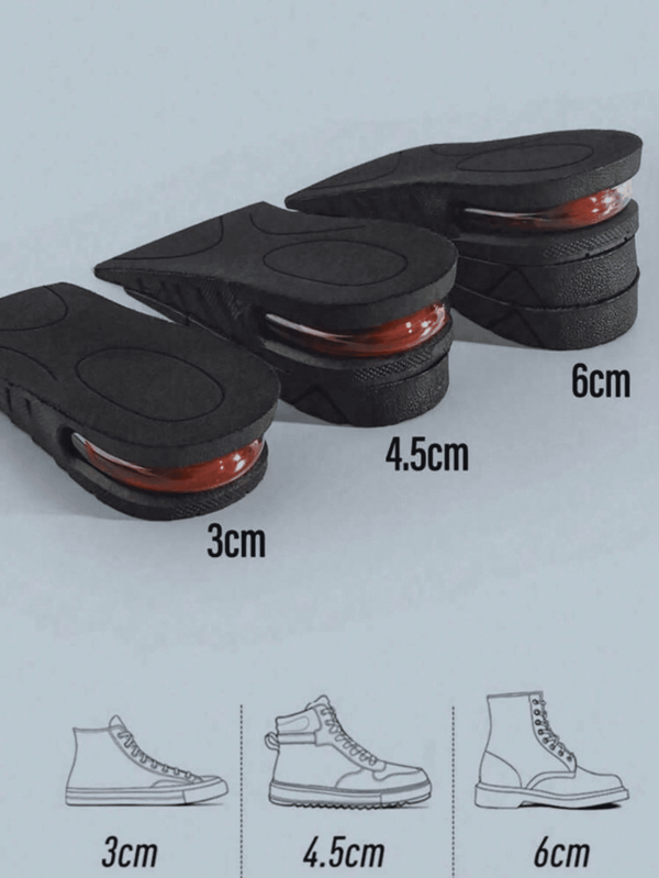 1 Pair Adjustable Height Increasing Shoe Insoles, Hidden Air Cushion Design, Anti-Collapse Support Insoles For Shoes & Boots