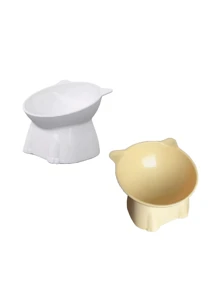 1/2 pièces Bol pour chat, Plateau incliné à 15 degrés anti-vomissement, Base stable, Difficile à renverser, Station d'alimentation ou d'abreuvement pour animaux de compagnie, Accessoires pour chat, Bol à nourriture pour chat, Set de bols pour chat, Convient aux chats et chiens d'intérieur, Peut être nettoyé au lave-vaisselle