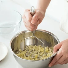 1pc Stainless Steel Wave Potato Masher - Ideal For Kitchen Vegetable And Fruit Puree, Kitchen Essentials | Modern Kitchen Tool | Durable Kitchenware - Multicolor - View 10