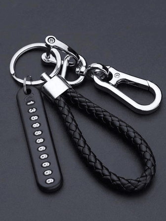 1 قطعة حزام هاتف مُنسوج به رقم الهاتف، سلسلة مفاتيح السيارة مضادة للفقدان، قلادة DIY بشكل 8، إكسسوارات يونيسكس ليوم المعلم وعيد الهالوين