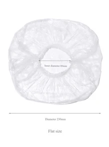 100/50/30/10件一次性浴帽套装，防水弹力沐浴帽，适用于沐浴、护发，加厚大号弹力浴帽，方便携带 - 白色 - 查看 10